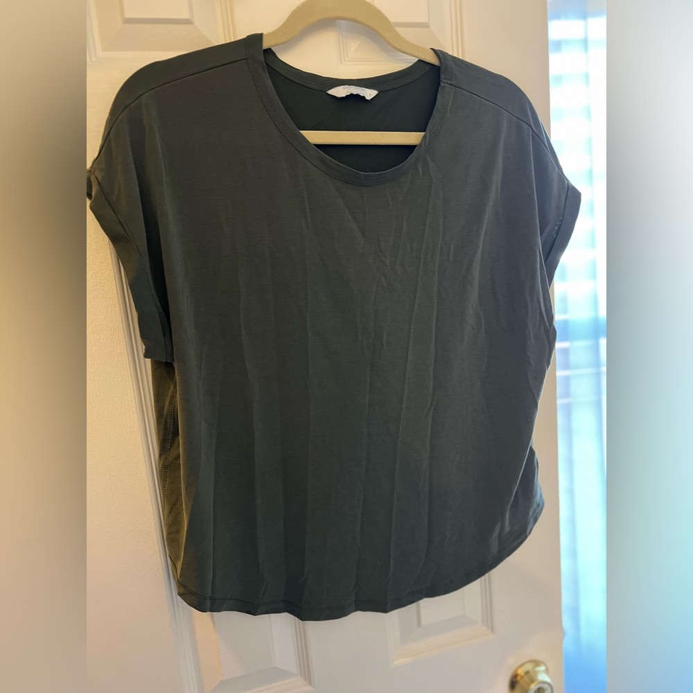 3/$15 Lucky Brand Short Sleeve Olive Green Women's Top Medium